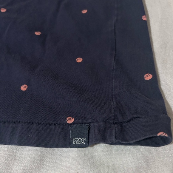 Scotch & Soda Navy Tee with Pink Dots - Picture 3 of 6